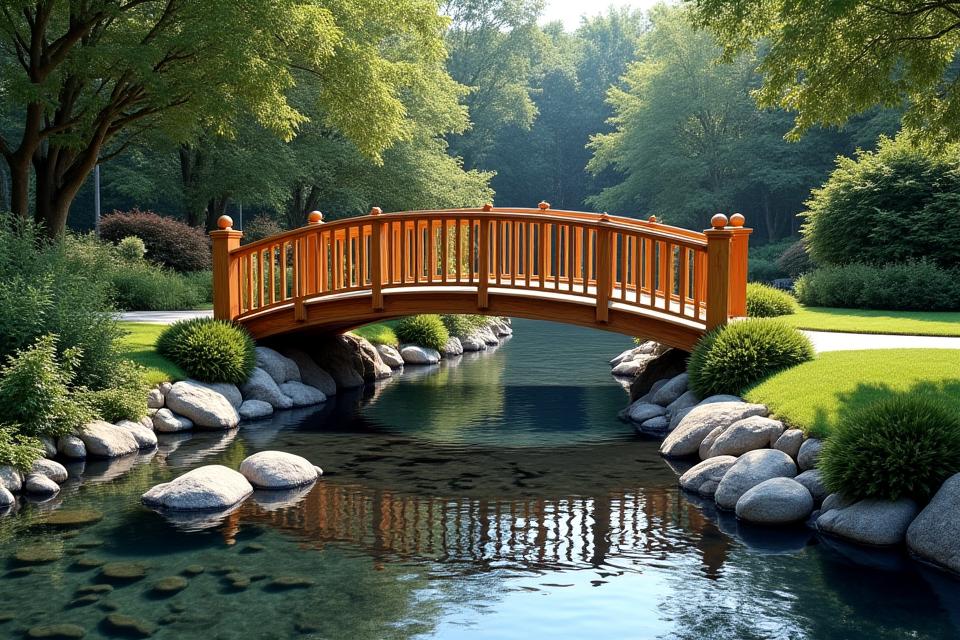 Elegante Eichenbrücke über Zierbach - Referenzprojekt